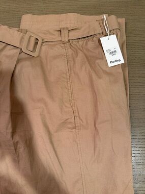 Darling Women's Dusty Rose High-Rise Belted Chinos